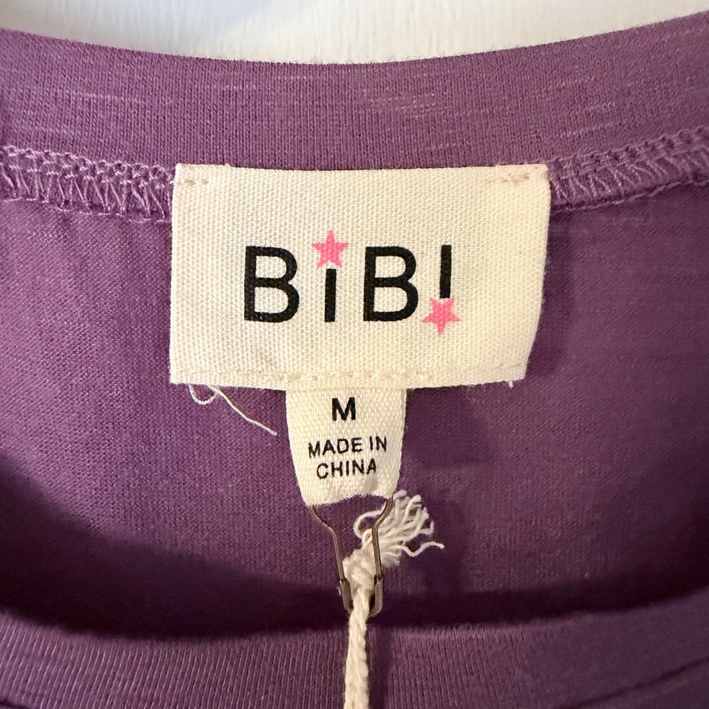 BIBI Purple Tulle Sleeve Top - Picture 2 of 2